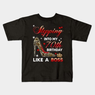 Stepping into my 70th birthday like a boss Kids T-Shirt